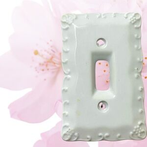 Antique White ceramic lightswitch plate